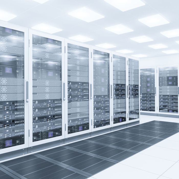 Server room. 3d rendering of data center